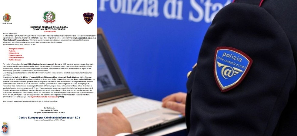 Pornografia infantile, pedofilia e traffico sessuale, la falsa mail che nasconde un tentativo di truffa